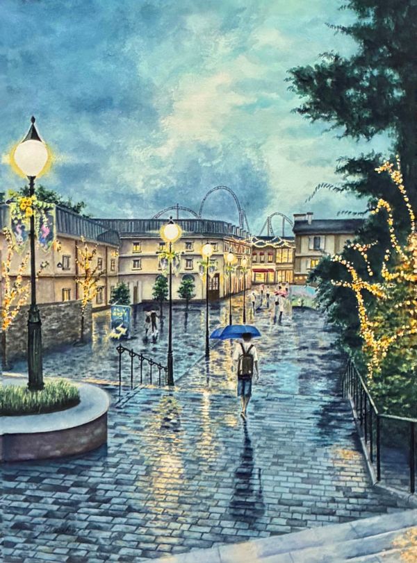 第74回 光陽展　服部　紀子（ハットリノリコ）青の遊園地 水 F6